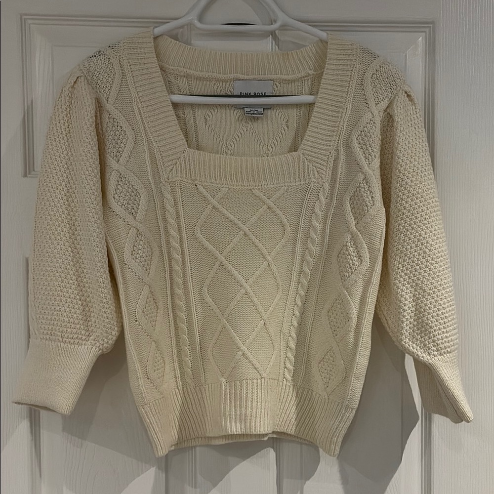 Cable Knit Cream Sweater